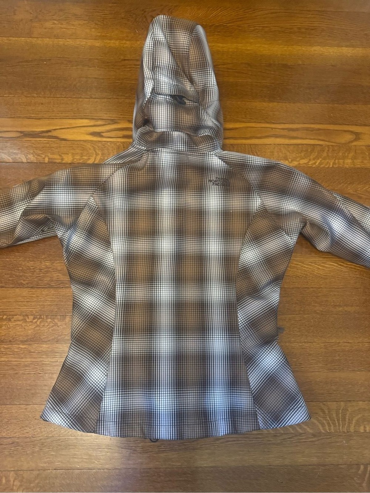 The North Face Morgan TNF Apex Brown Plaid Ski Snowboard Small Hooded Jacket