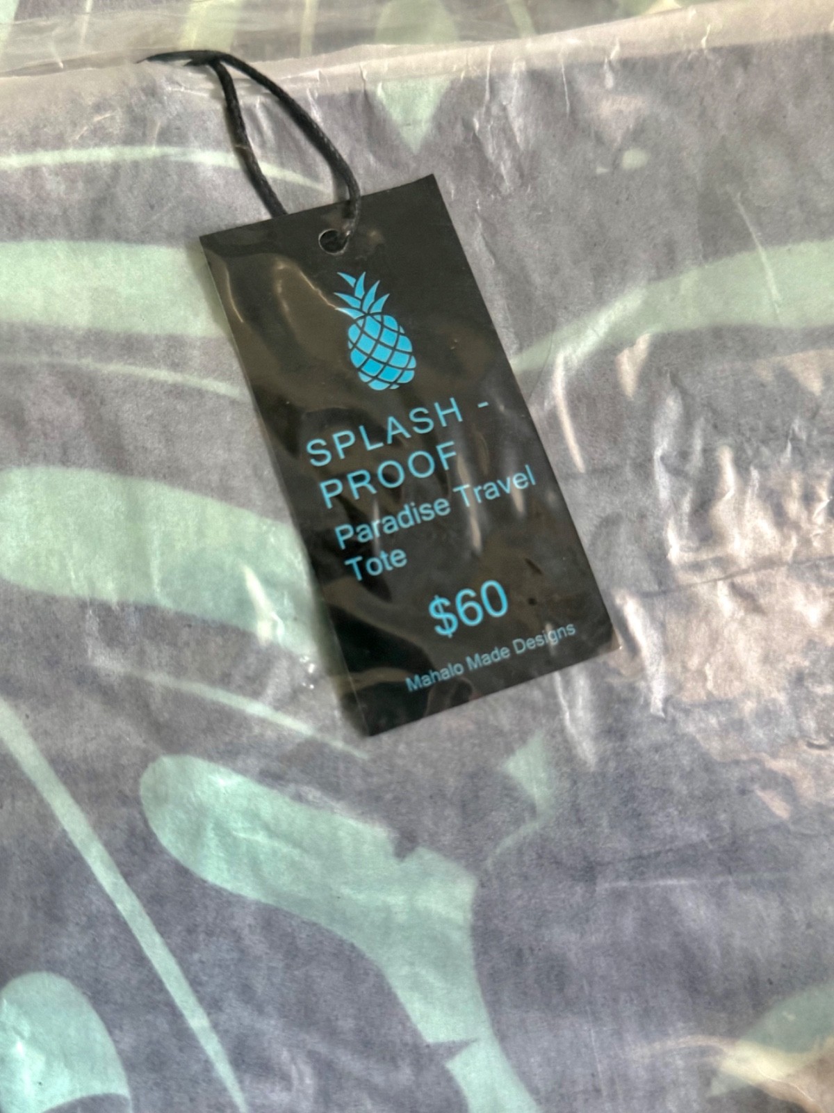 Splash-Proof BEACH Bags! Tote + Clutch (Pouch) Blue/White Bird Of Paradise