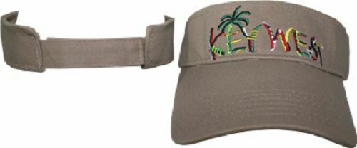 Khaki Palm Tree Island Tropical Florida Key West Conch Republic Visor hat cap