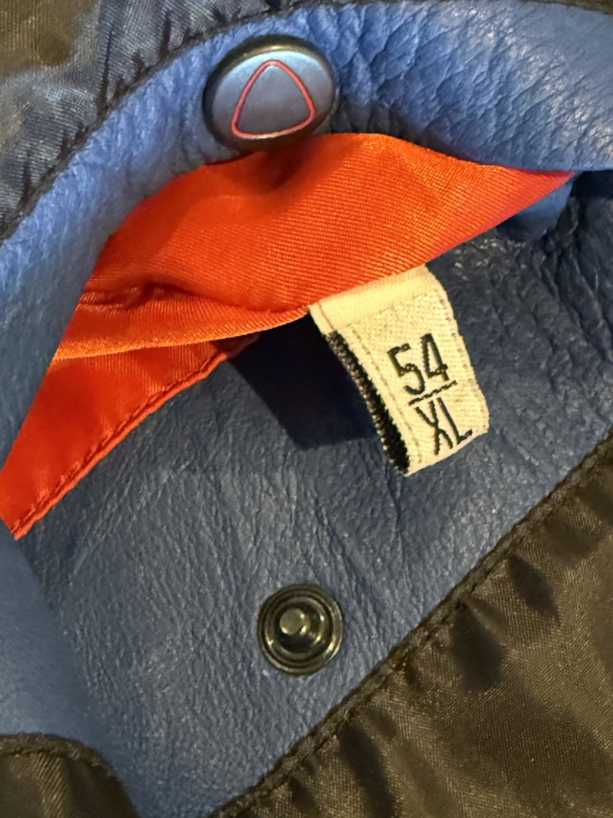Blue Leather Jacket Strellson Racer Jacket XL Swiss Designer Lined Zip Up
