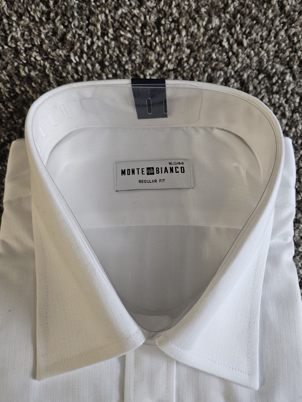 NWT Monte Bianco Regular Fit White Dress Shirt 16.5/44