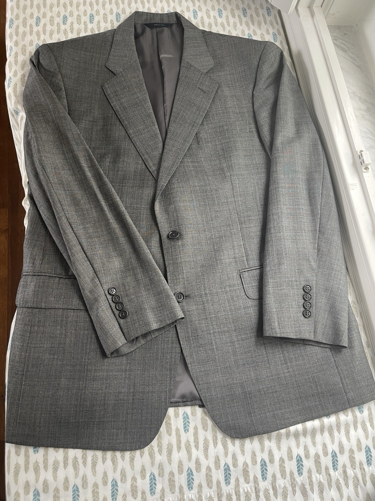 Brooks Brothers Gray Glen Plaid Made in Italy 2 Piece Suit 43R Fits like 44R