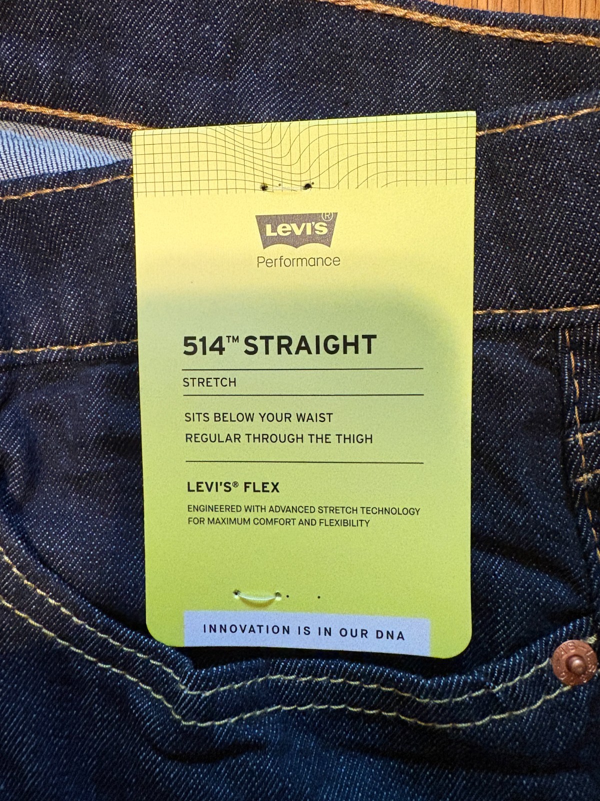 NWT Levi’s 514 Straight Fit Men’s Jeans 34×30 Cleaner Dark Wash 00514-1325