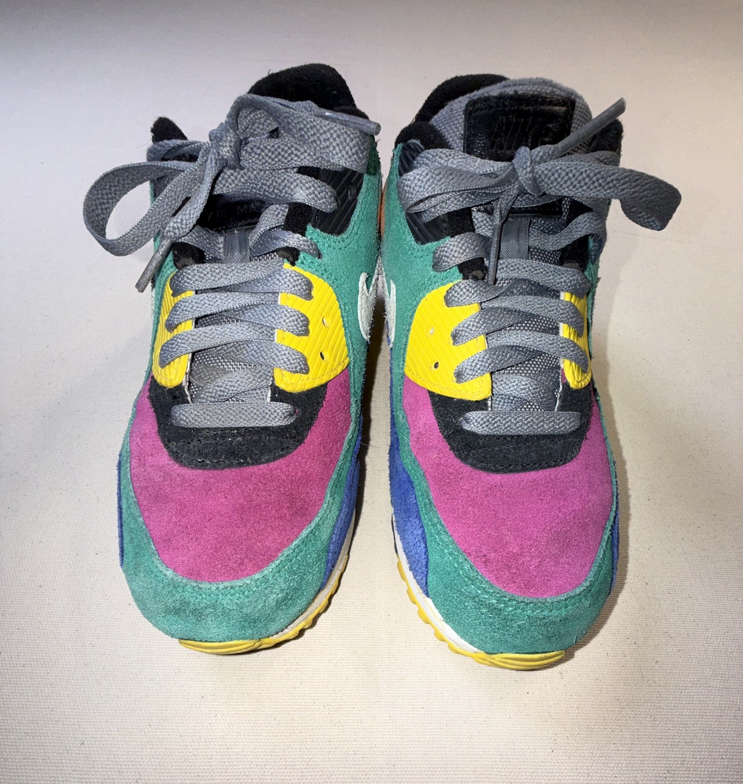 Nike Air Max 90 QS Viotech 2.0 Lucid Green Multi Suede CD0917-300 Size 6 M,7.5 W
