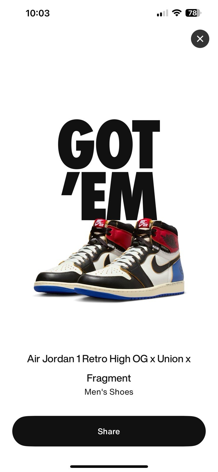Size 14 – Fragment Design x Union LA x Air Jordan 1 Retro OG High Varsity Red