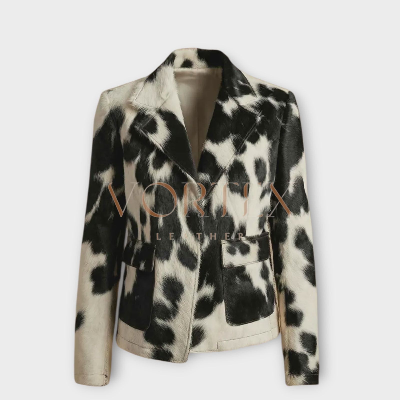 Stylish Western Cow Skin Hair on Leather Jacket for Women – Unique Western Style