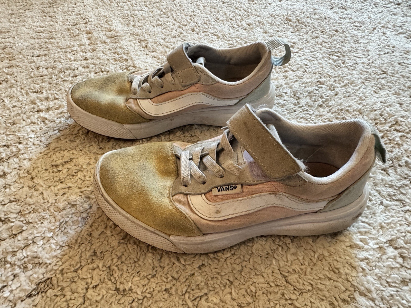 Vans Youth Girls Slip On Sneakers Size 13.5 In Fair Condition