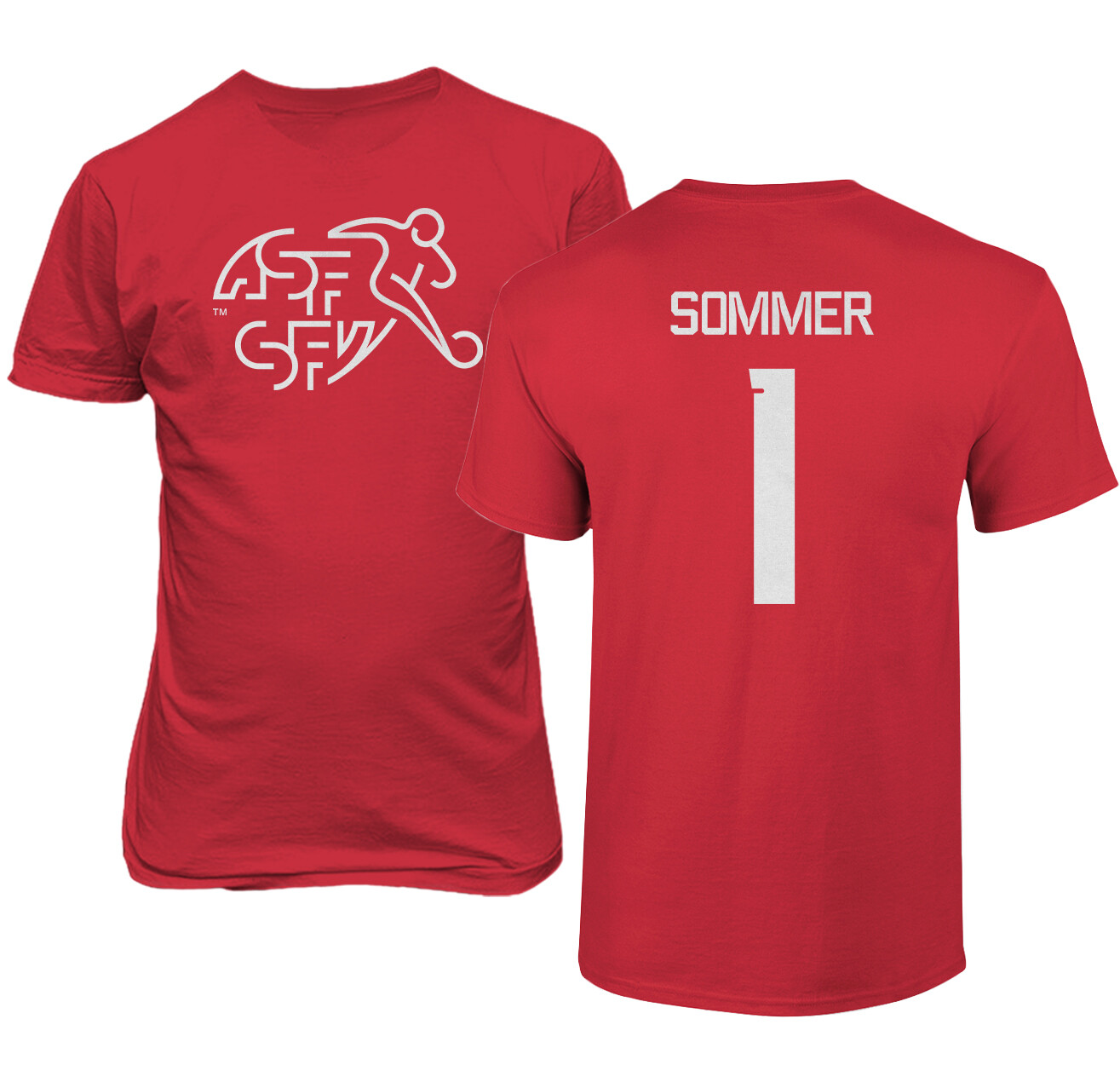 Switzerland Soccer #1 Yann Sommer World Football Fans Adult and Youth T-Shirt