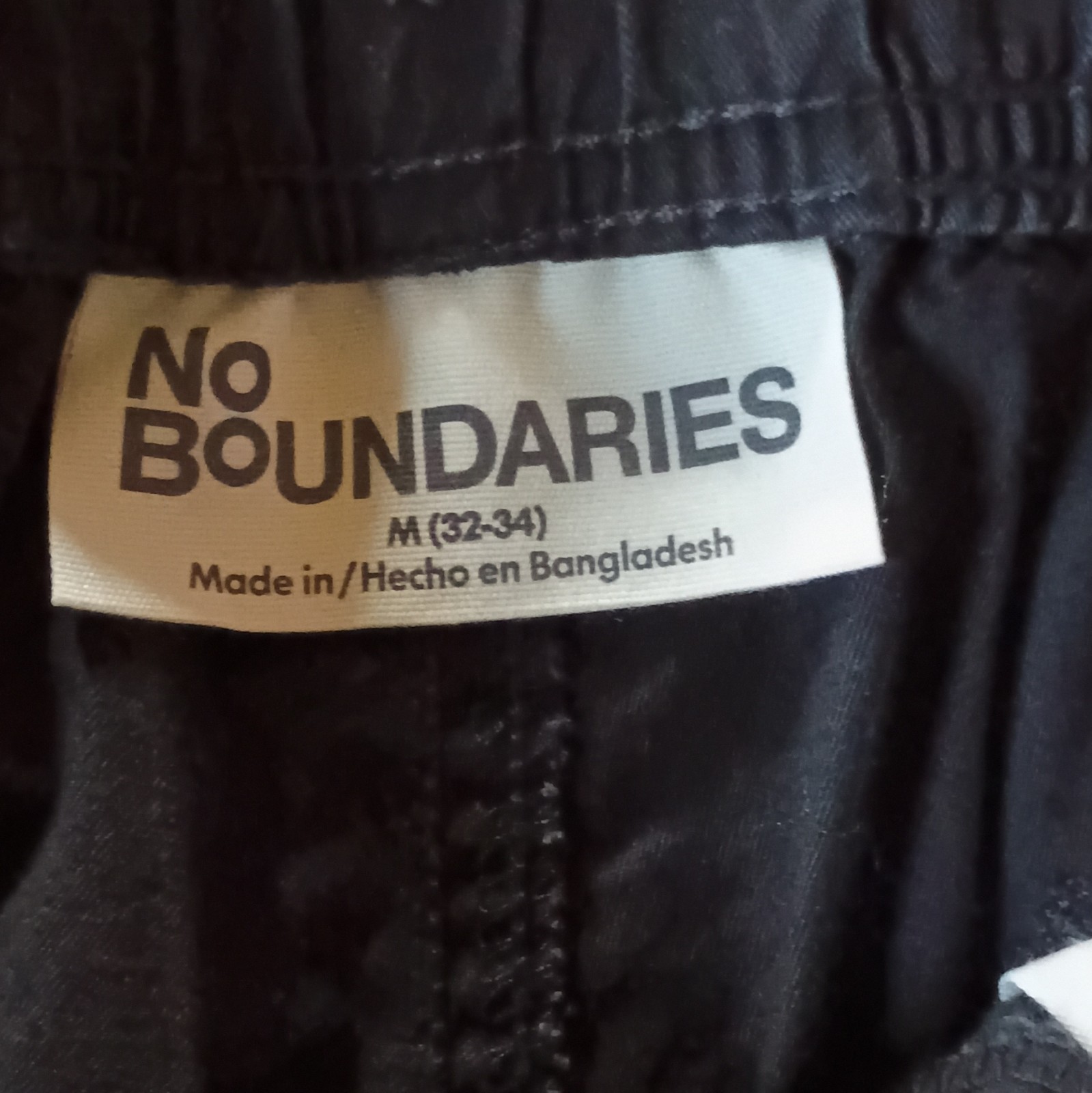 No Boundaries Men’s Black Jogger Pants M 32-34 Flat Front Straight Leg Pockets