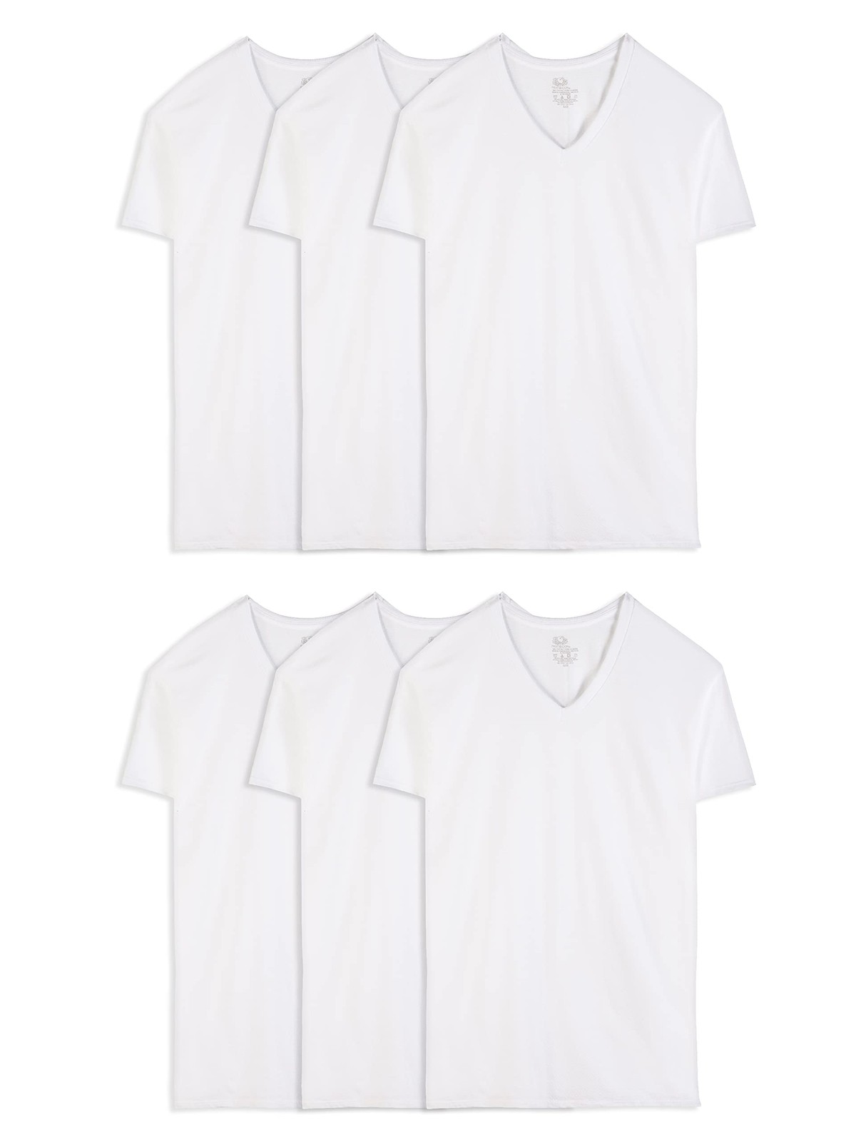 Fruit of the Loom mens Stay Tucked V-neck T-shirt Underwear, Tall Man – White 6