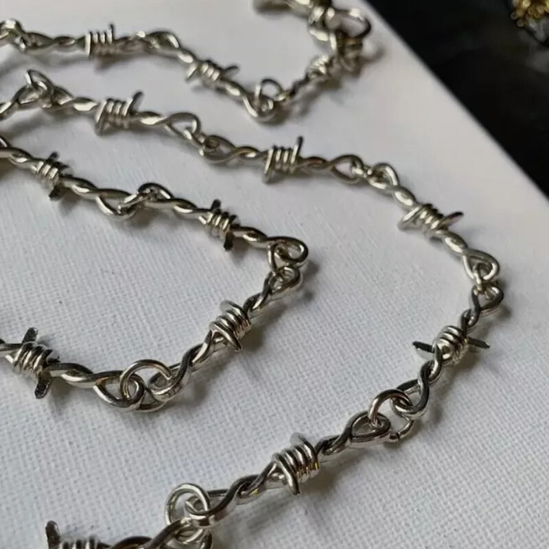 Style 22″ Silver Chrome Barb Wire Knot Biker Trucker Jean Wallet Key Chain