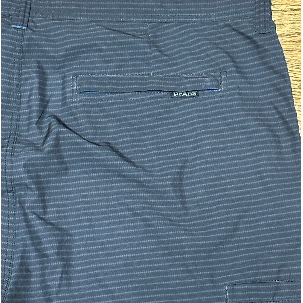 Prana Ansa Men’s Blue Striped Stretch Quick Dry Outdoor Hybrid Shorts Sz 40