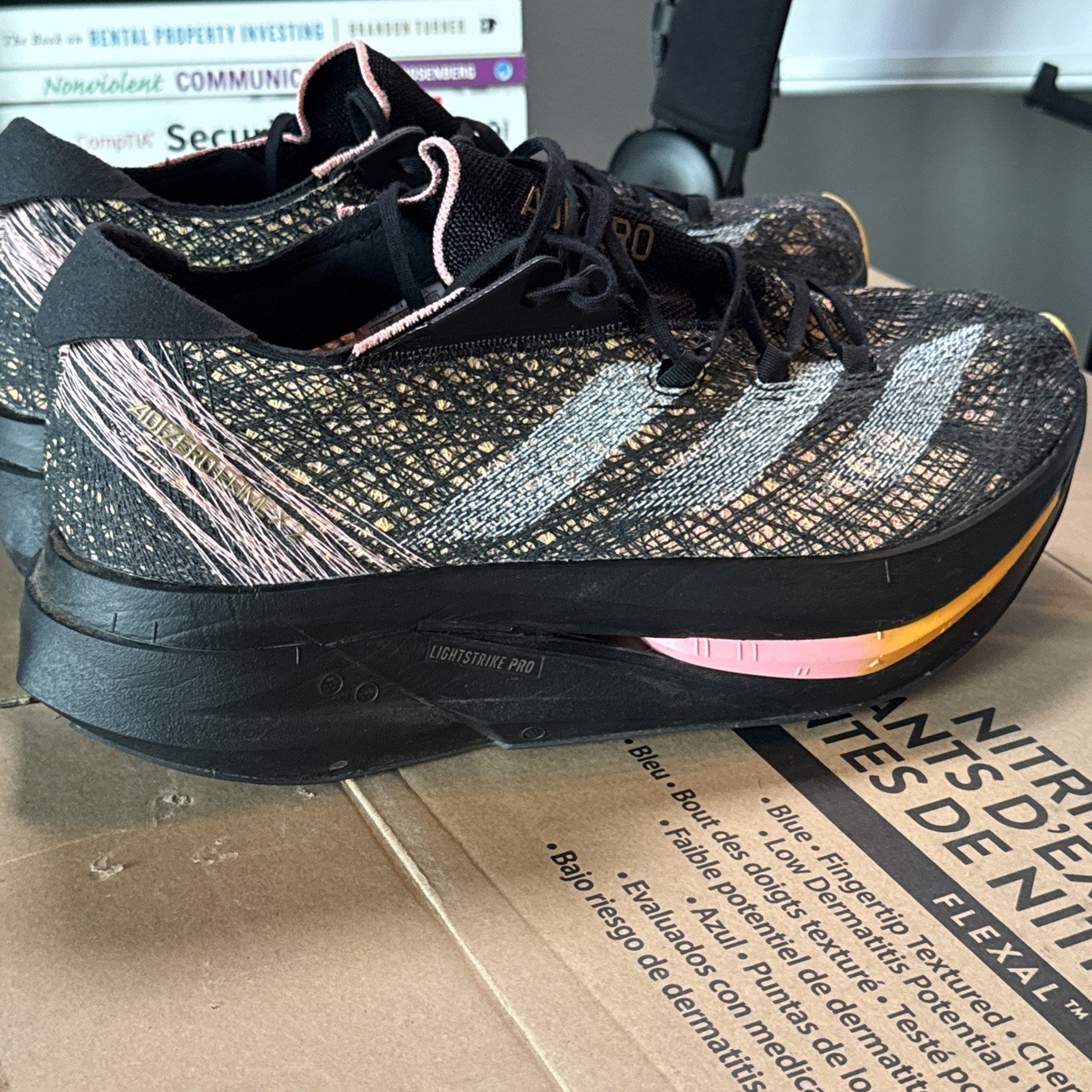 Adidas Adizero Prime X 2 Strung Running Black Pink Orange ID0267 Men’s Size 13