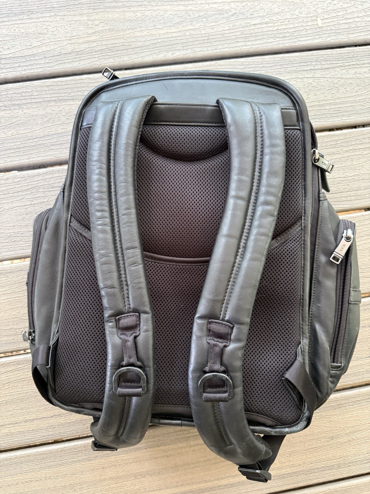 Tumi Black Leather Backpack