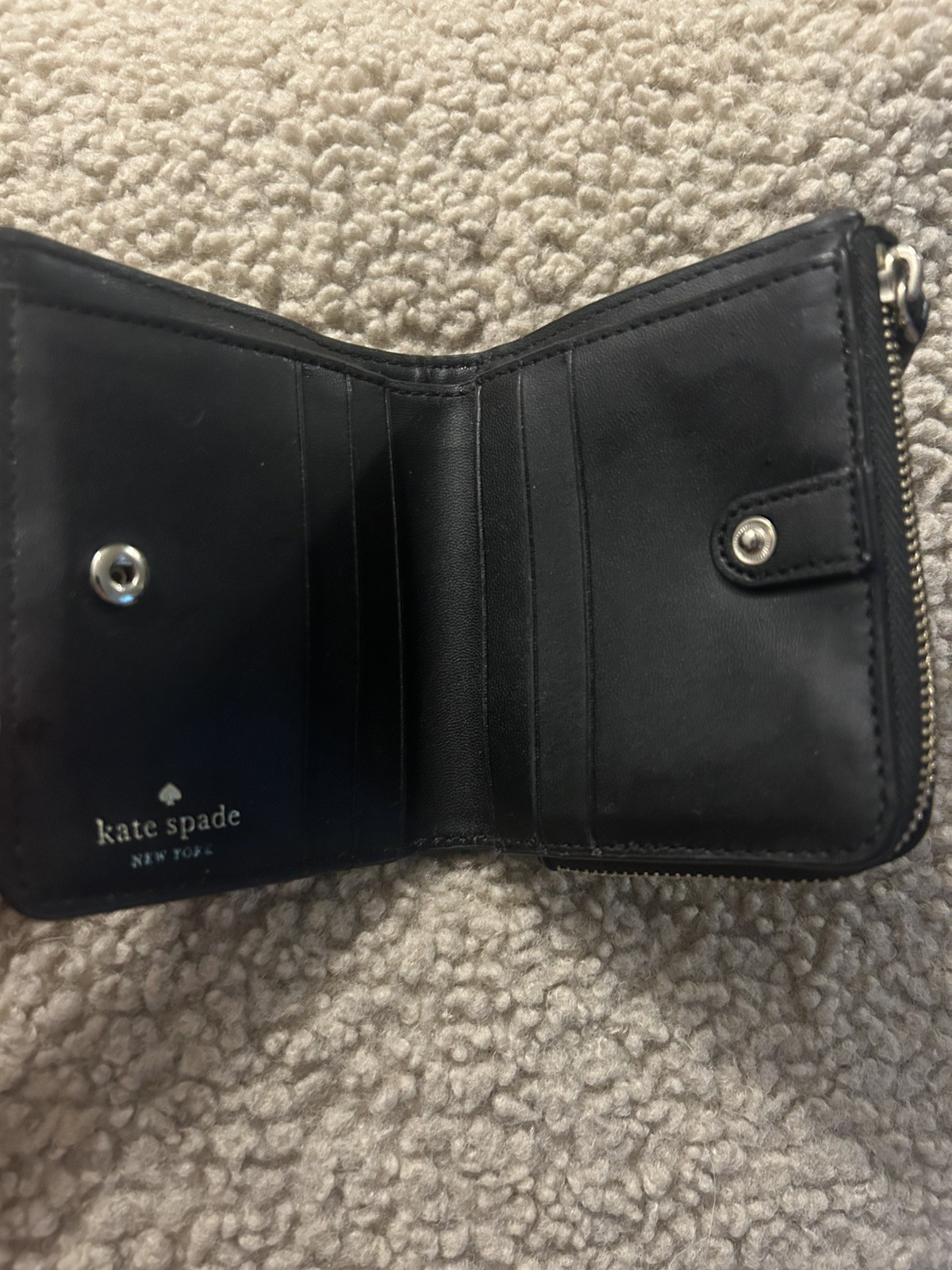 Kate Spade Glimmer Boxed Black Small Slim Cardholder Wallet KE448 NWT