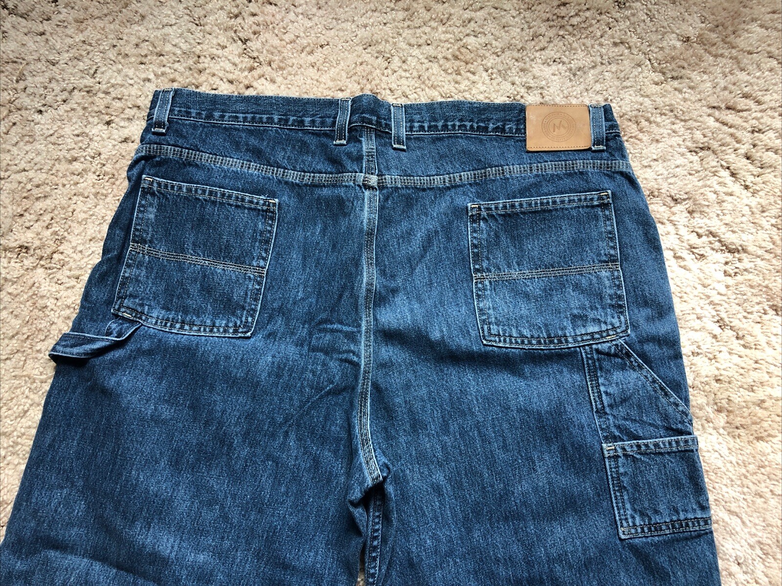 Members Mark Men’s Blue Jeans Size 42×30 Vintage Carpenter Pants W42 L30