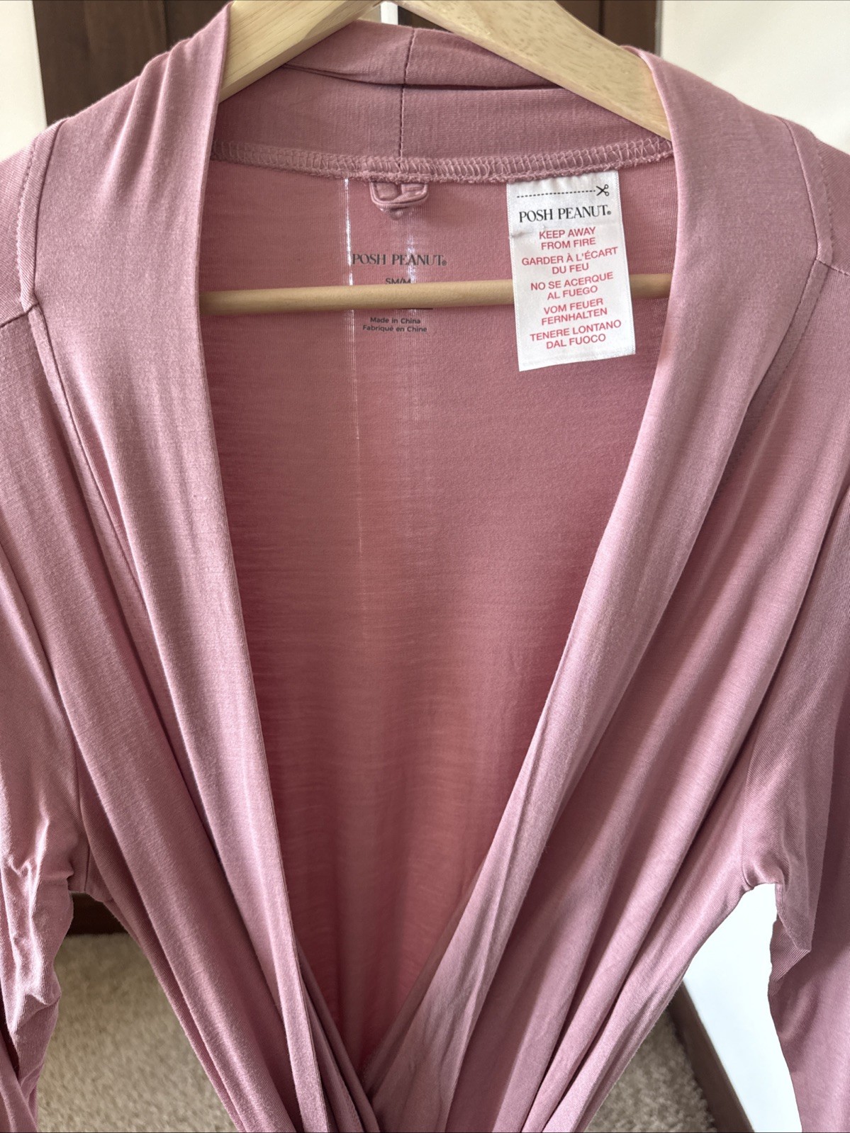 Posh Peanut Women’s Robe, Size S/M, 95%Viscose From Bamboo, 5% Spandex