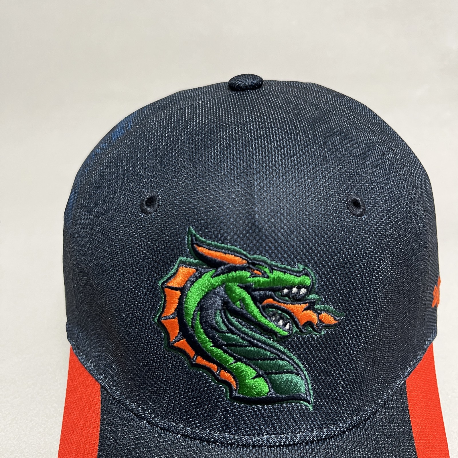 ’47 Seattle Dragons Fitted Cap Navy Orange Retro XFL Hat 7 1/4