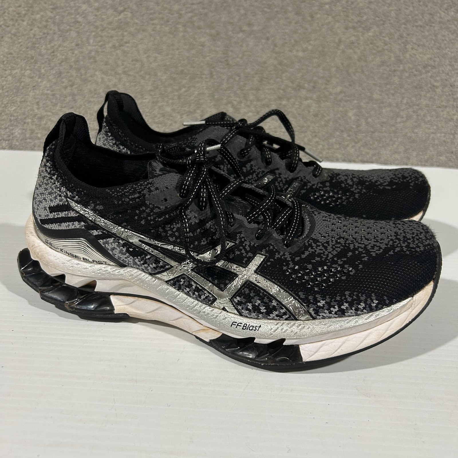 ASICS GEL Kinsei Blast Shoes Womens US 9.5 Black Grey Running Sneakers 1012B329