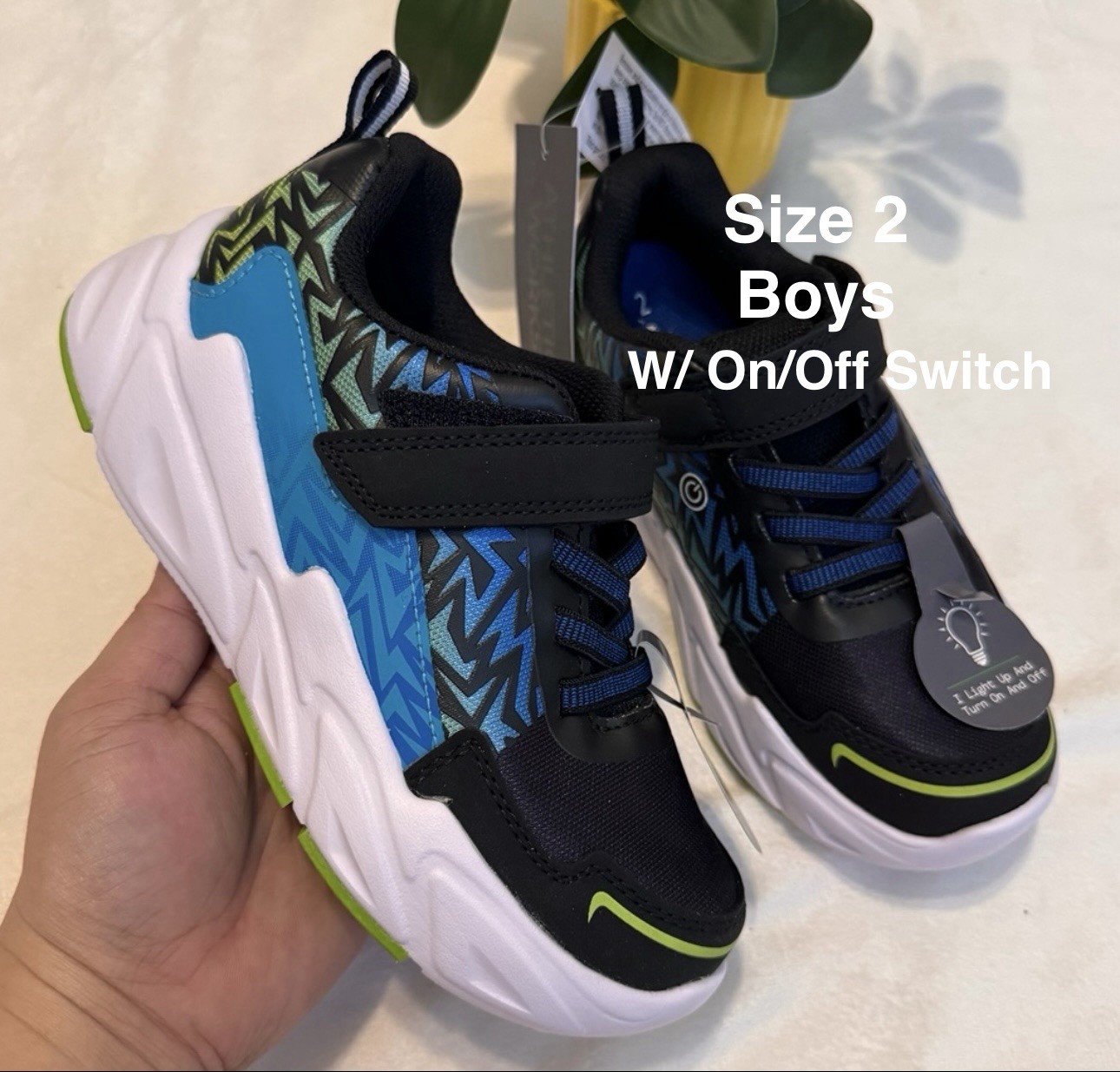 Athletic Works Little & Big Boys Light-Up Play Sneakers, Size 2