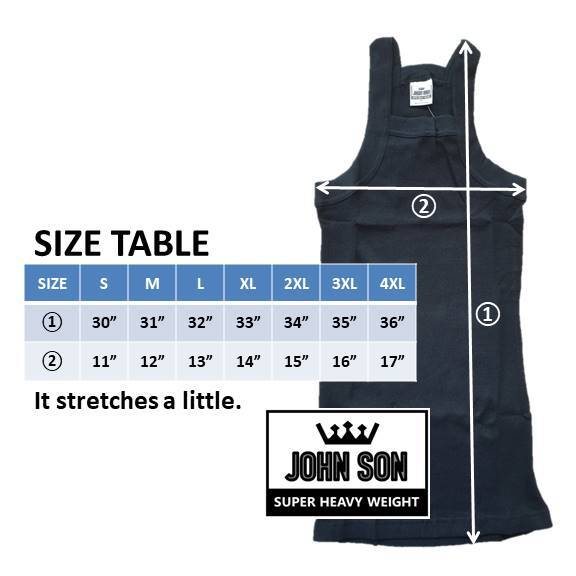 Plain Men’s Round Tank Top [JOHN SON] Muscle Shirt Super Heavy Weight [ M-3XL ]