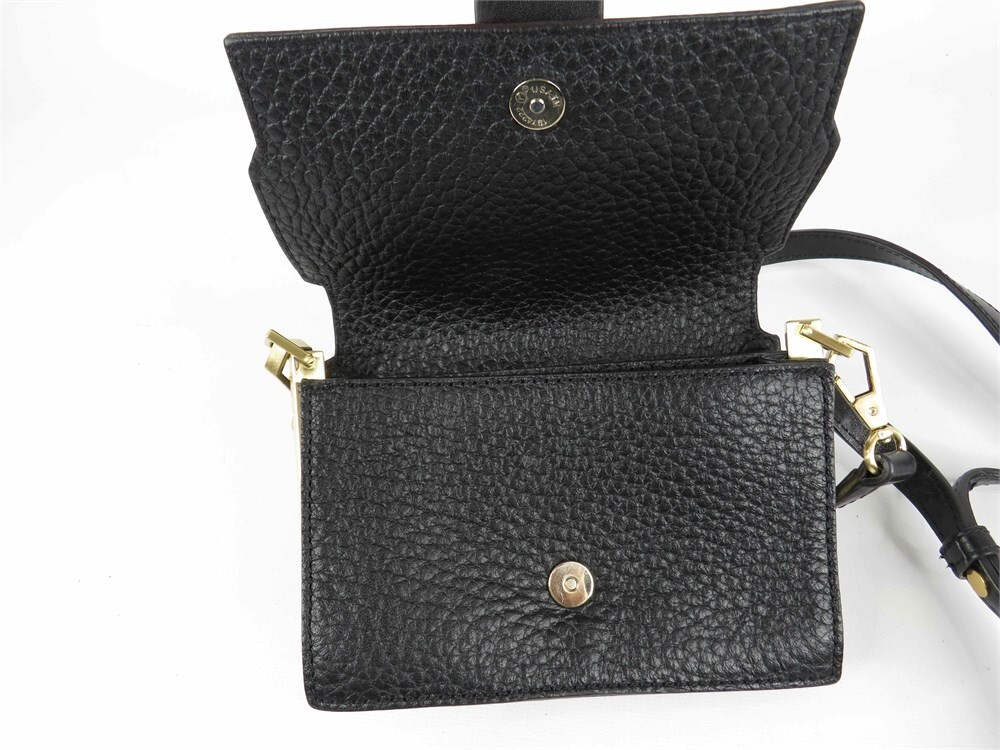 Rebecca Minkoff Black Pebbled Leather Crossbody Bag 6x5x2