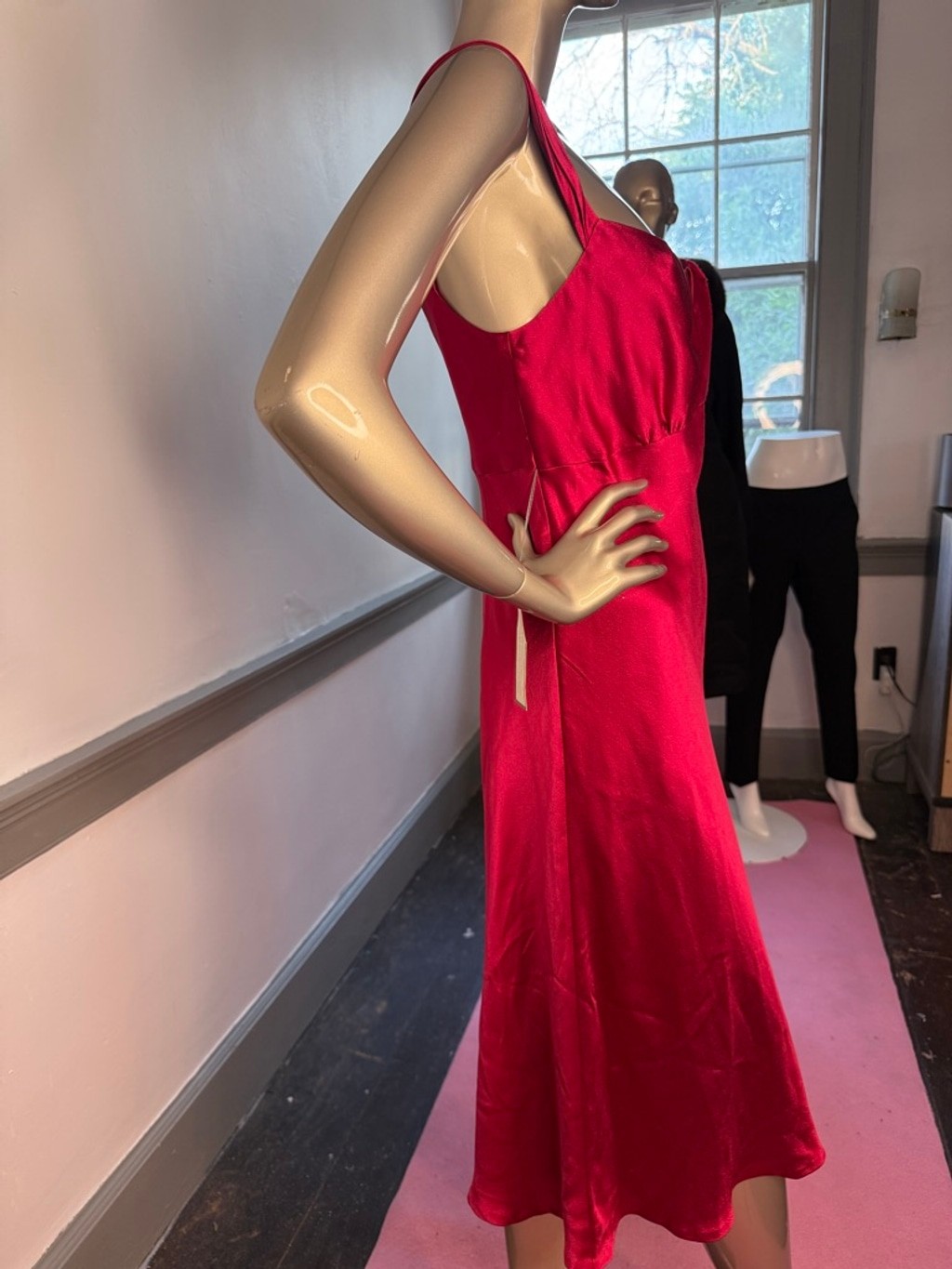 Ann Taylor 100% Silk Berry Satin Midi Slip Dress NWT Size 10 Lined Wedding Guest