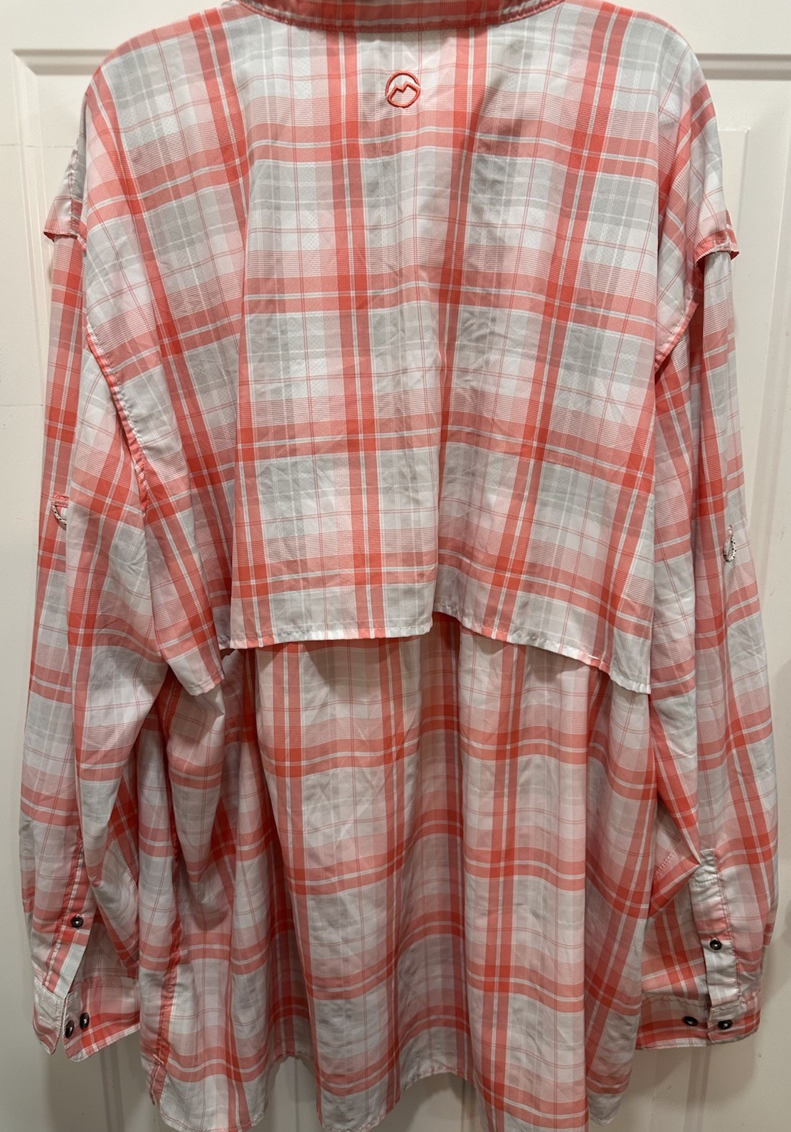 Magellan Fishing Shirt Men’s 4XL Pink White Plaid Button Down Vented Quick Dry