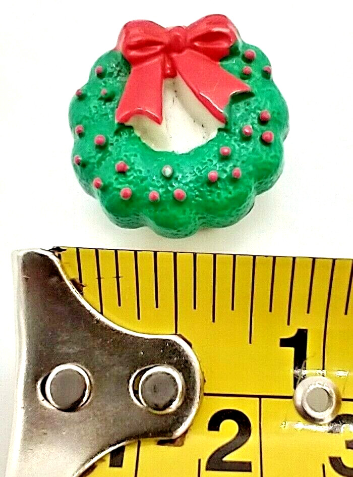 Set of 4 Button Covers Christmas Theme Metal Hinged Back Holidays Vintage 1980s