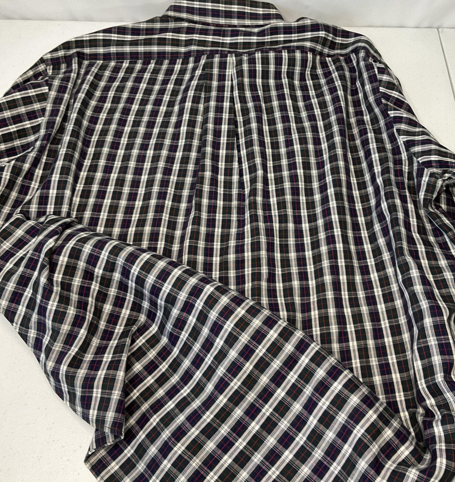 Polo Ralph Lauren Shirt Men Sz 16.5 Yarmouth Tartan Plaid Long Sleeve Retro Pony