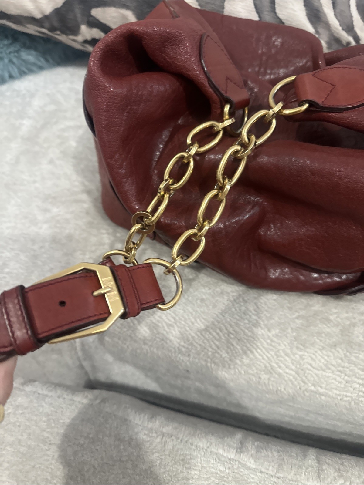 MCM Burgundy Handbag