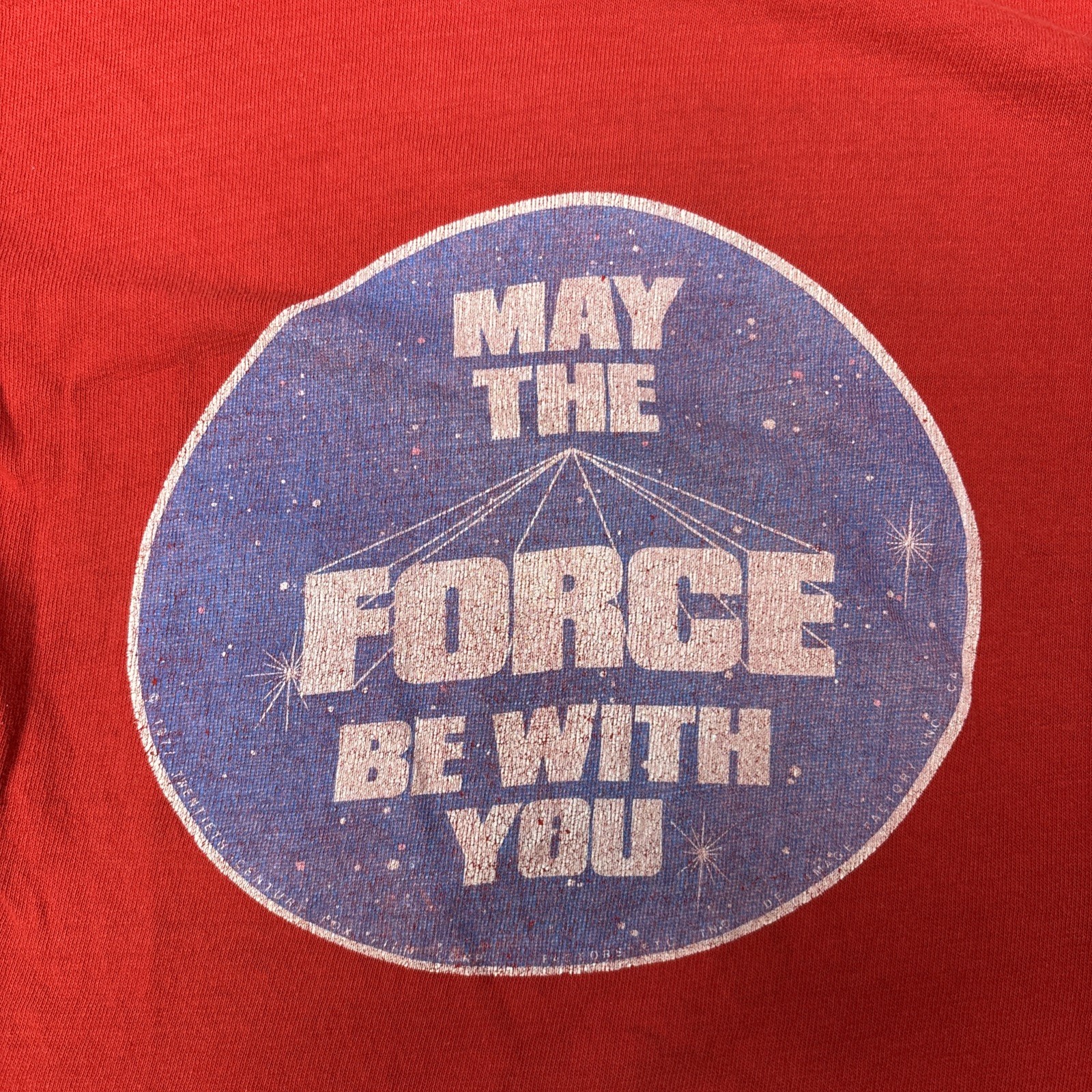 Vintage 1977 Star Wars T Shirt Sz Youth M? Red C07