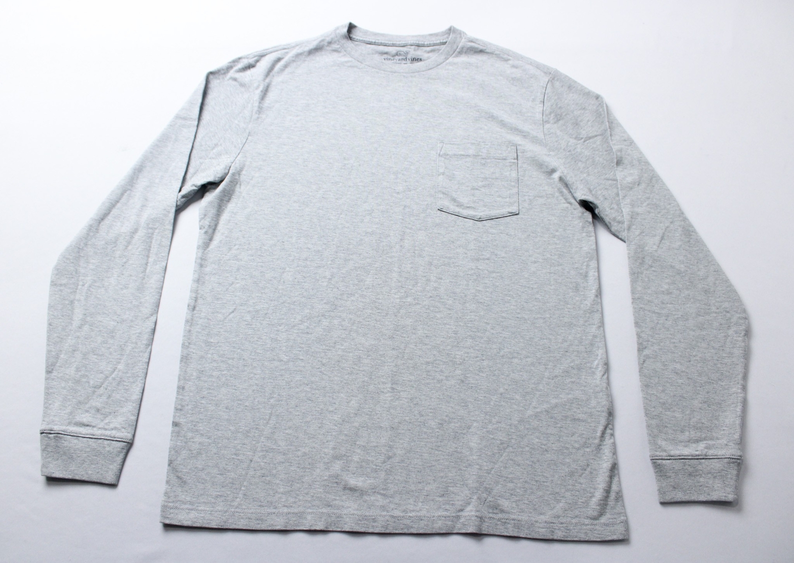 Vineyard Vines Men’s Blank Long-Sleeve Pocket T-Shirt AP2 Grey Heather Small NWT