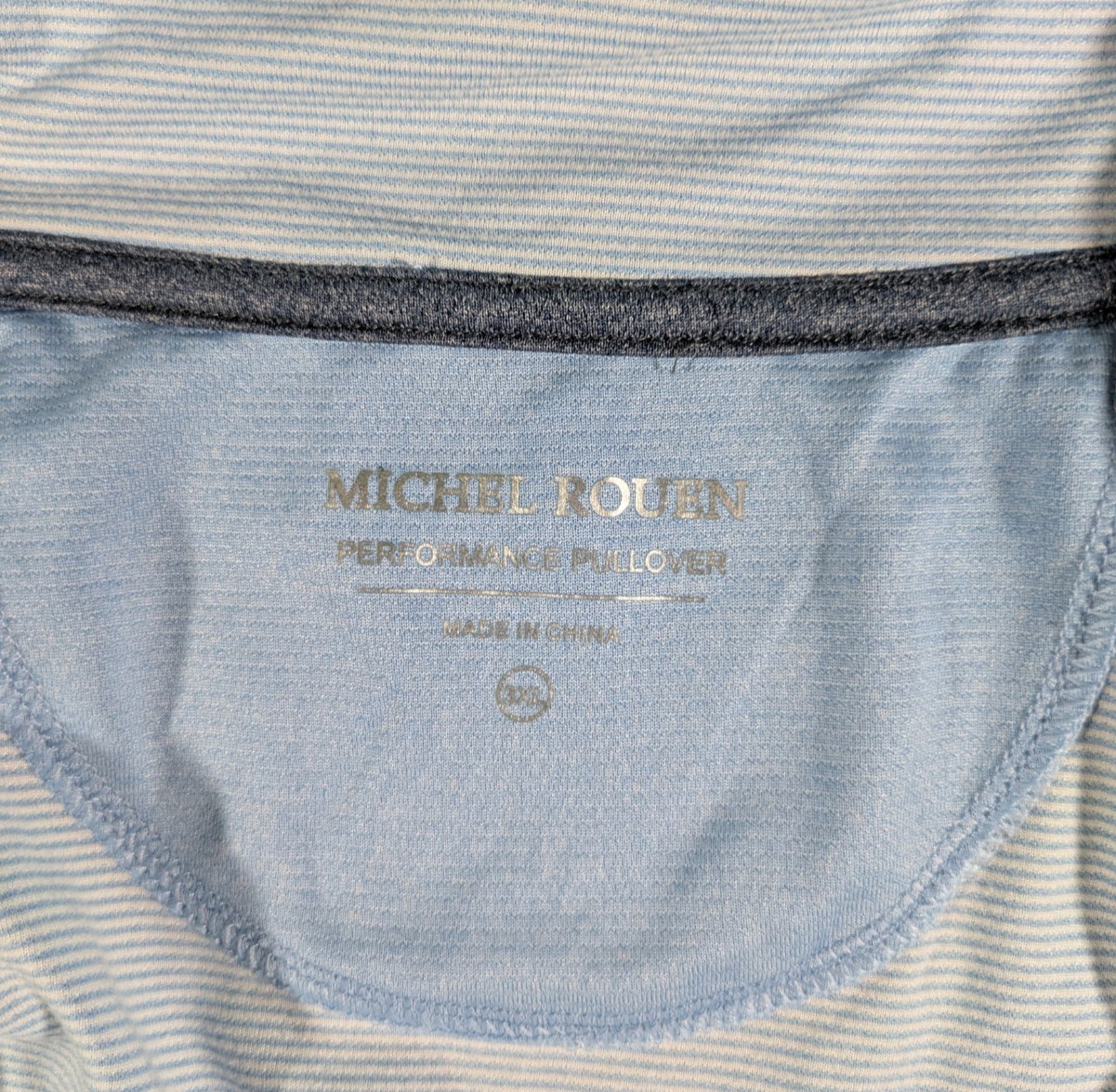Michel Rouen Performance Pullover 1/4 Zip Golf Light Blue Mens 3XL Lightweight