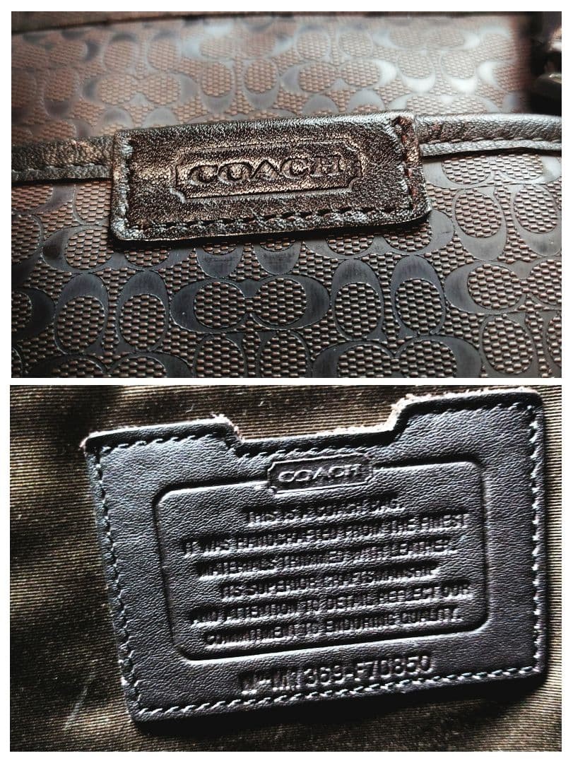 Coach 2WAY Business Bag Leather Signature with Shoulder