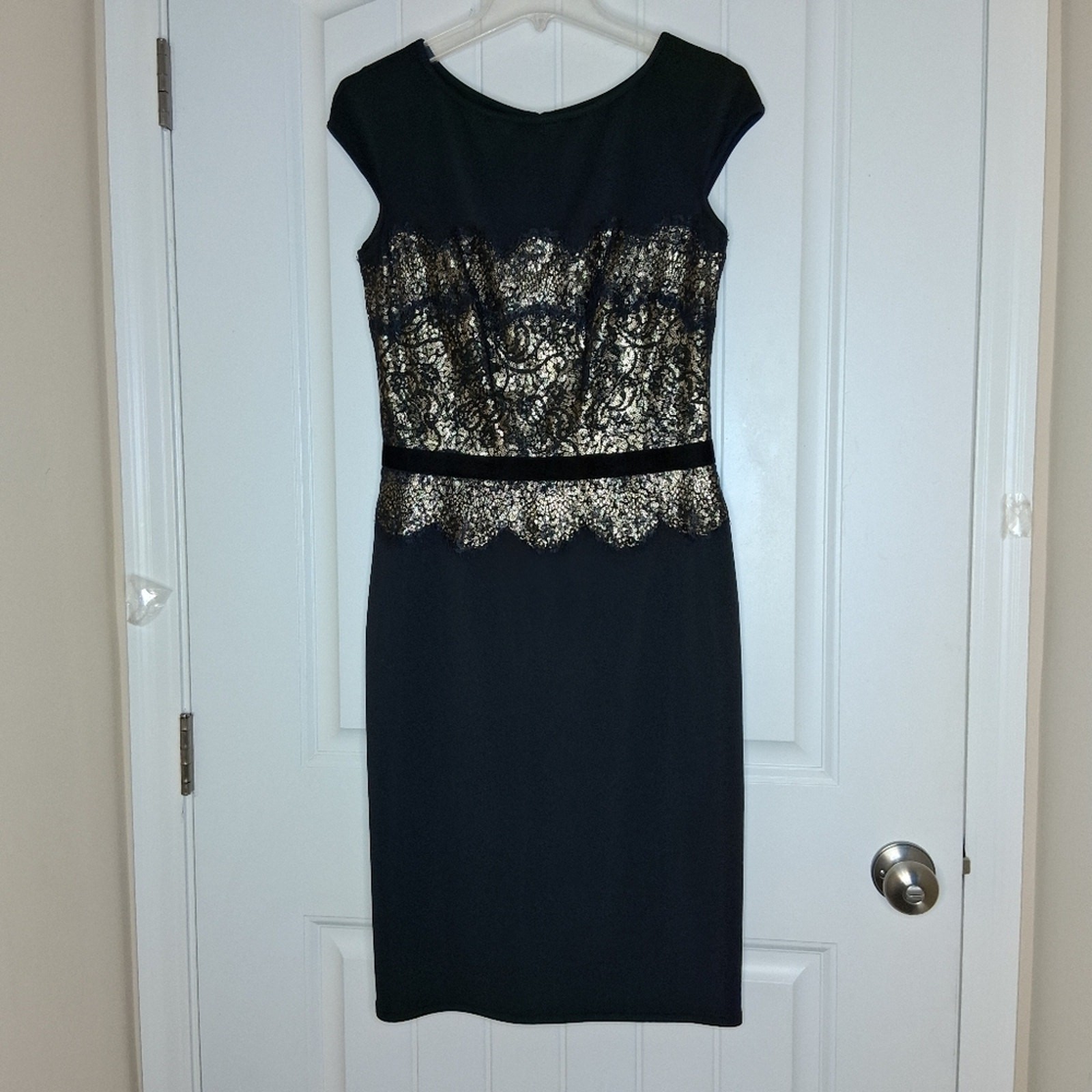Tadashi Shoji Claudie Neoprene Lace Sequin Cocktail Dress Women’s Sz 6