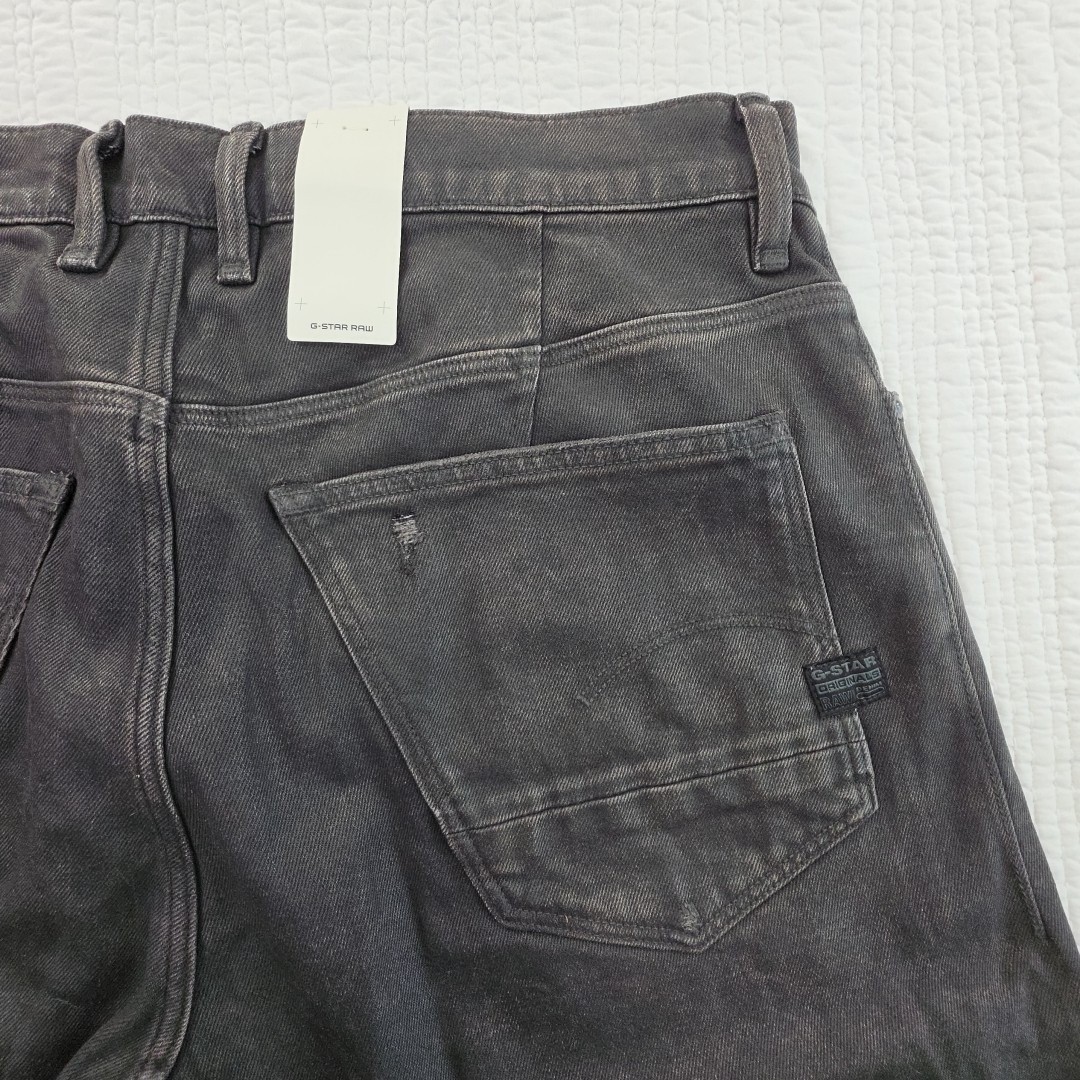 G-Star Raw Mens Black Jeans Ignition Destroyed 36×32 Moto Cross 3D Zip Slim