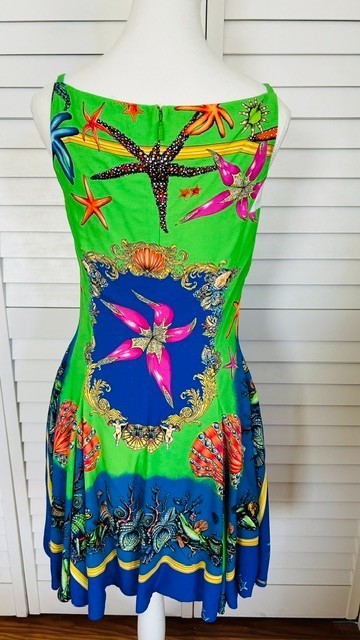 VERSACE 2021 Runway Tresor de la Mer Starfish Dress Viscose Cellulose IT42 M