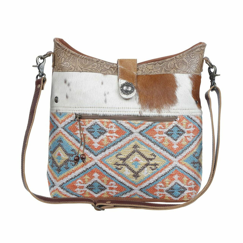 Myra Bags – Multipastels Hairon Cowhide Tribal Shoulder Bag