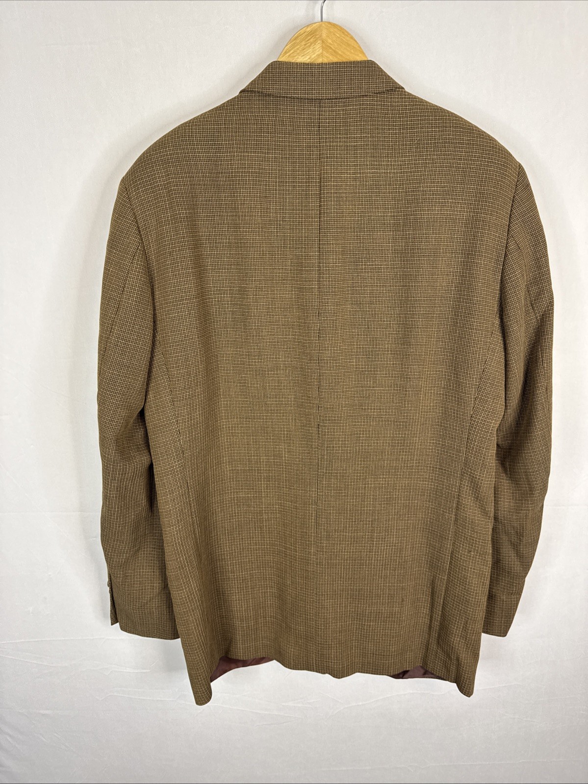 Strellson Brown Micro-Check Sport Coat Blazer Men’s 44 Est Italy Tailored