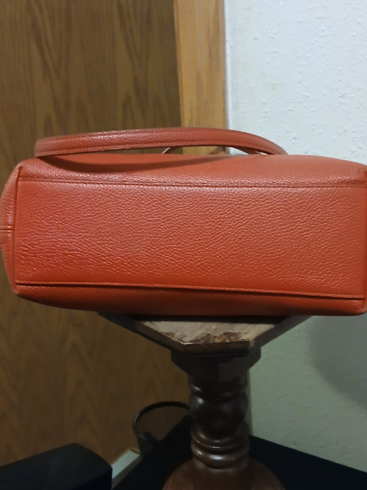 Authentic Coach Ava Chain Tote – Burnt Orange Pebbled Leather-Silver Stone Bag