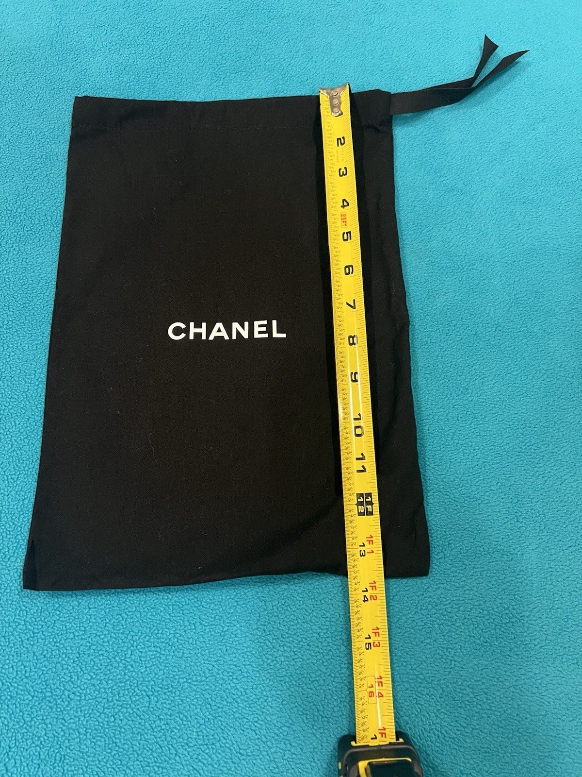 CHANEL Dust Bag Cover with Drawstring Black Size 9×13.5 in Authentic