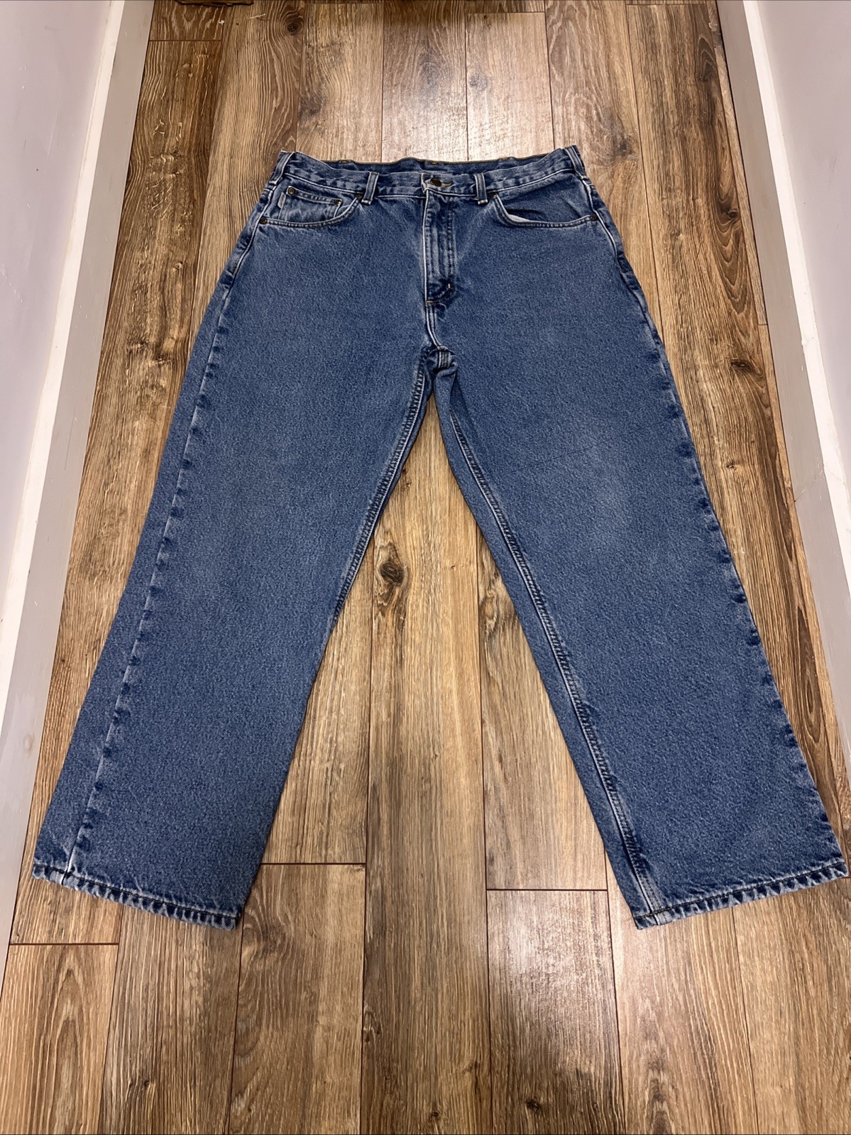 Men’s Soft Comfort Distressed Carhartt Jeans Size 36×30 Relaxed Fit RN# 14806