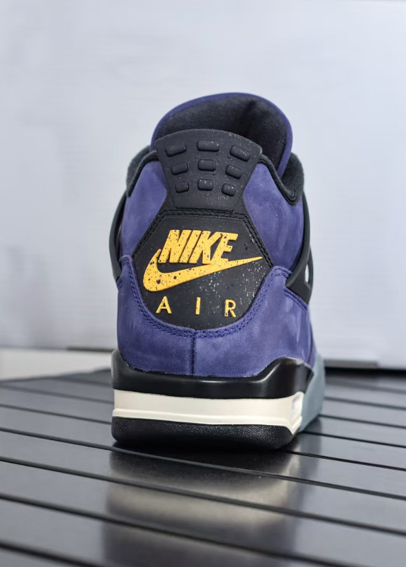 Jordan 4 “Lakers” Retro Men’s Black Basketball Shoes Mid-Top