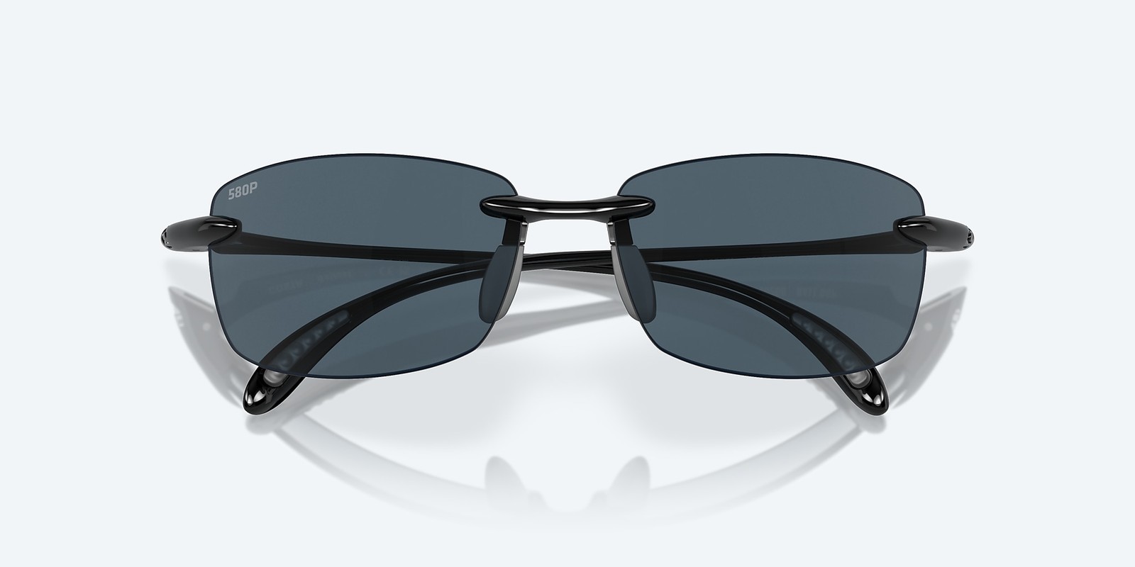Costa Del Mar Ballast Shiny Black/Gray 580P Polarized 60 mm Sunglasses BA 11 OGP