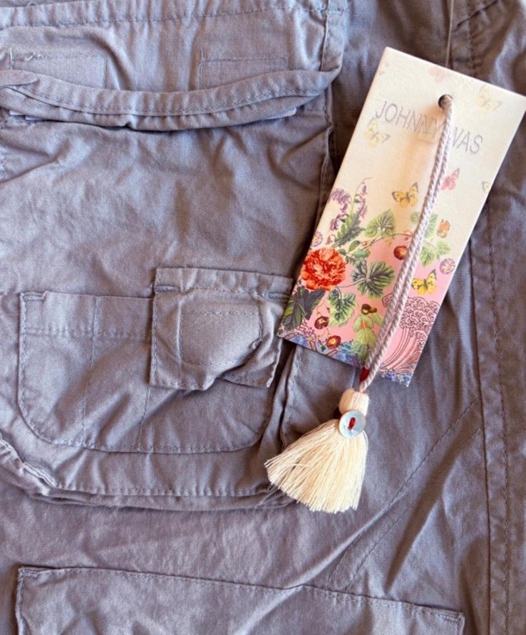 Pete & Greta by Johnny Was Cargo Marika Pants Stretch Y2K Gray Size 4 NEW