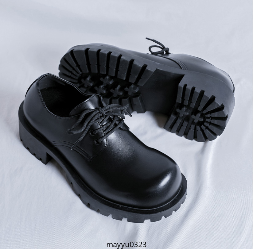 Men’s Dress Formal Derby Lace Up Round Toe Casual Platform Chunky Heel Shoes New