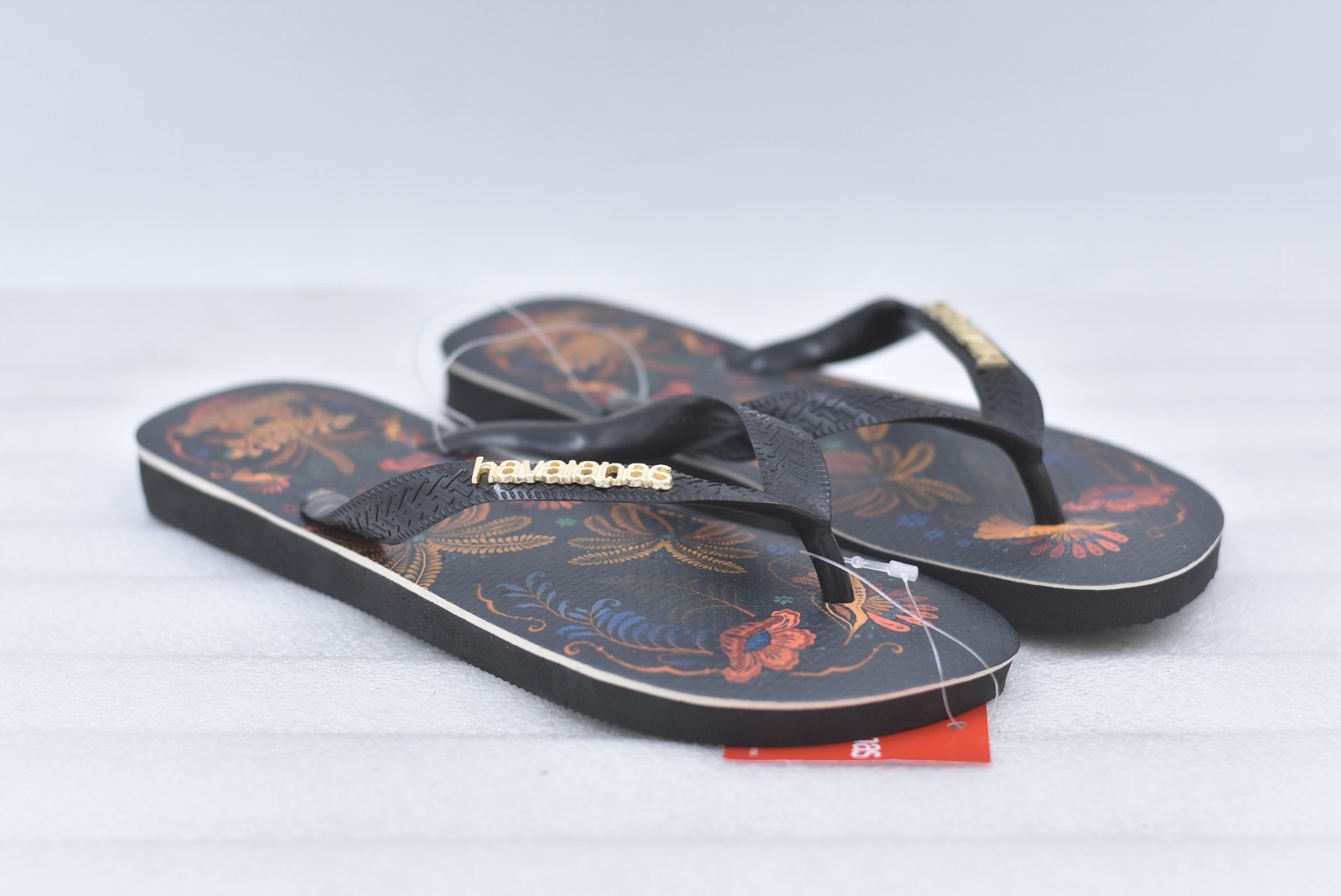Womens Havaianas Classic Nature Flip-Flop Sandals Black Size 7/8 (EU 39-40)