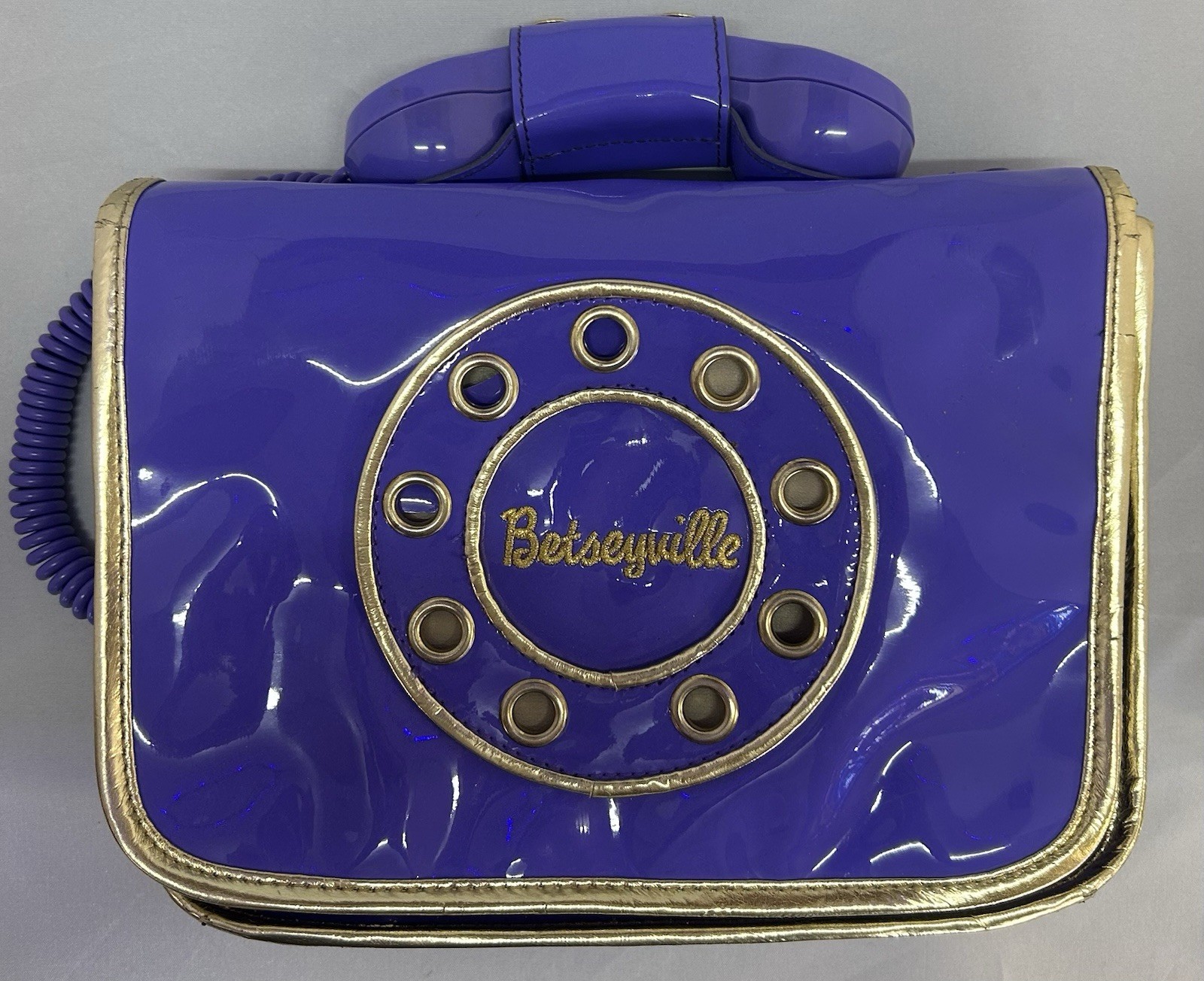 Betsey Johnson Purse Call Me Telephone Bag Handbag Purple / Periwinkle