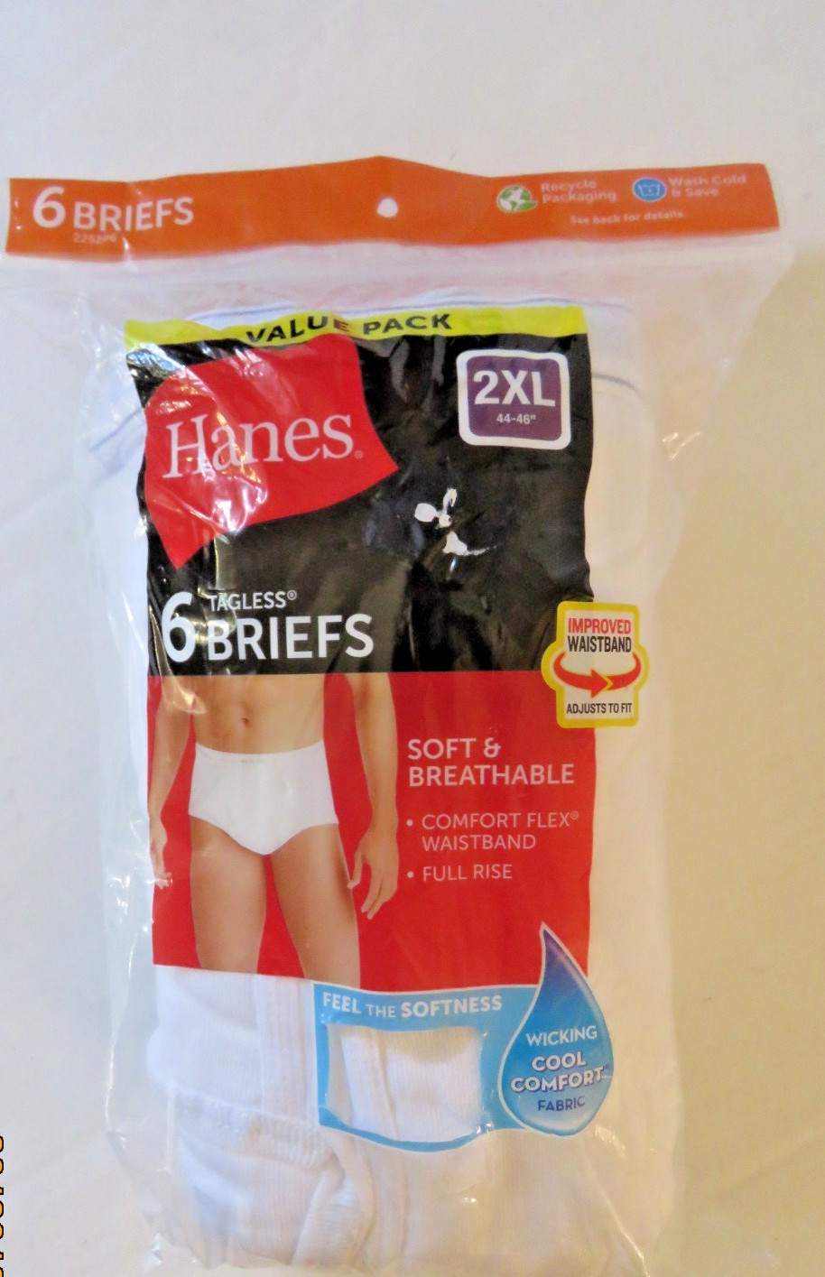 Hanes Tagless Briefs Men’s Comfort Flex Waist Wicking Cool Full Rise 2XL